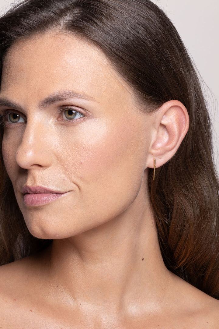 Minimalist Dainty Gold Bar Stud Earrings