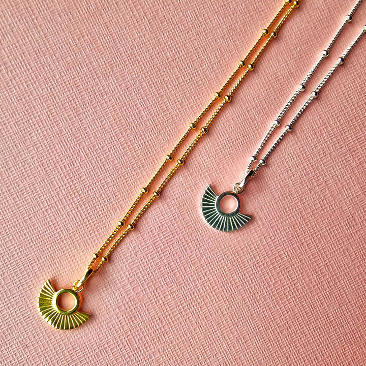 Art Deco Fan Gold Satellite Chain Necklace Vurchoo Jewellery P1090