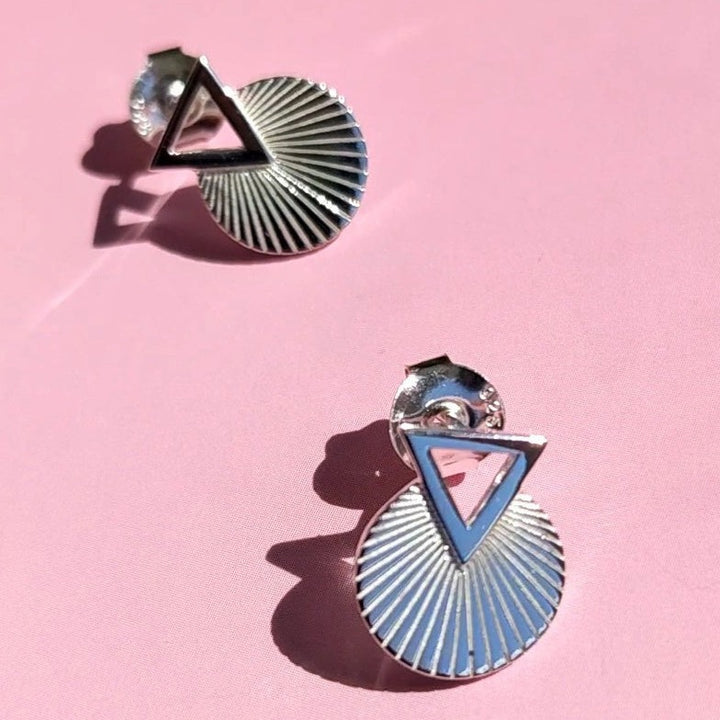 Art Deco Sterling Silver Stud Earrings - Vurchoo Ethical Jewellery