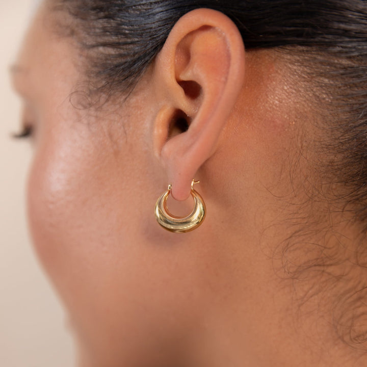 Silver Small Sculpted Hoop Earrings