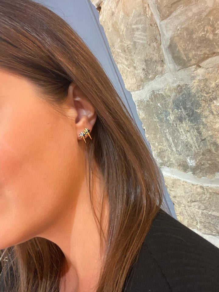 Rising Star Gold Stud Earrings