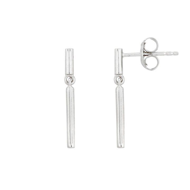 Minimalist Dainty Silver Bar Stud Earrings - Vurchoo Ethical Jewellery
