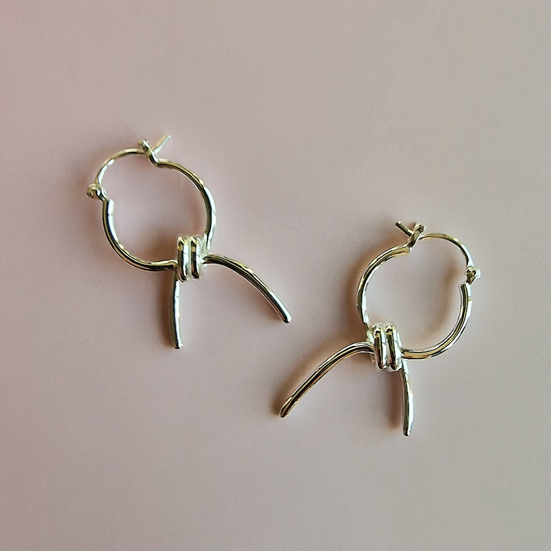 Silver Knotted Hoop Earrings - Vurchoo Ethical Jewellery