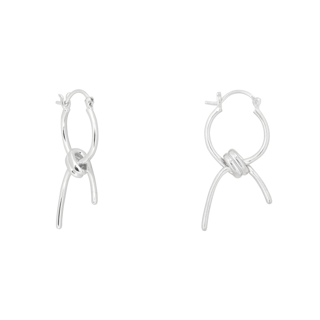 Silver Knotted Hoop Earrings - Vurchoo Ethical Jewellery