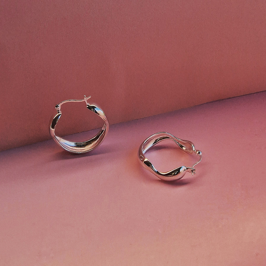 Silver Large Water Hoop Earrings - Vurchoo Ethical Jewellery