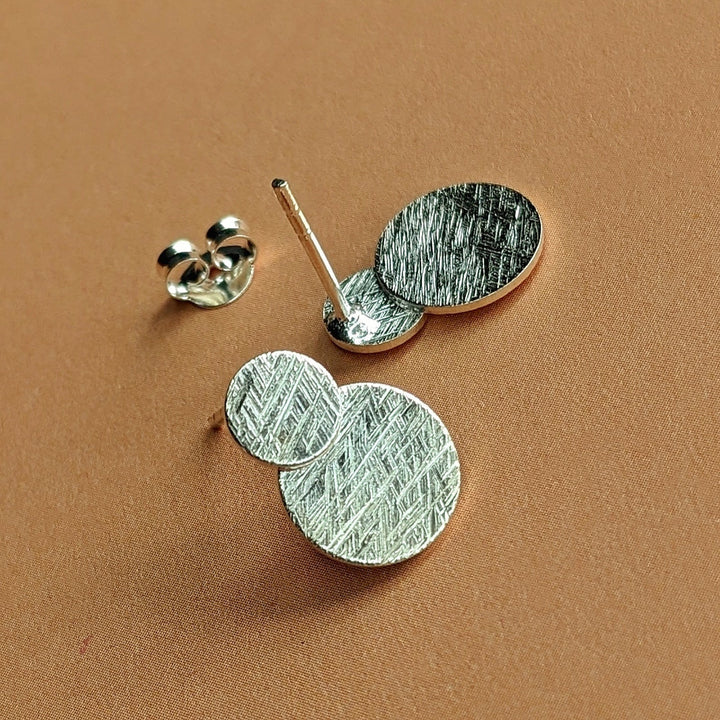 The Futurist Brushed Sterling Silver Stud Earrings