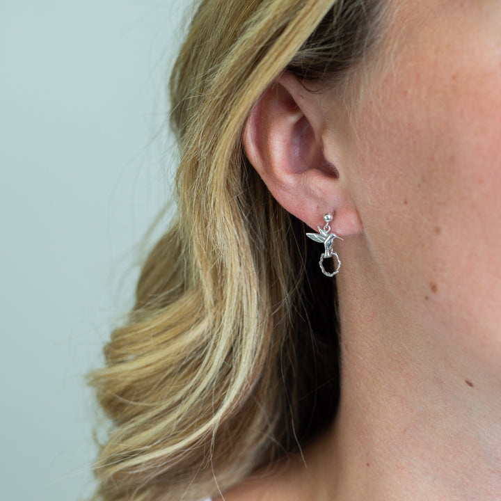 Hummingbird Sterling Silver Stud Earrings