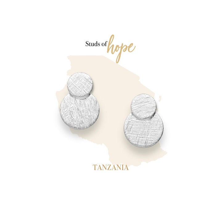 The Futurist Brushed Sterling Silver Stud Earrings