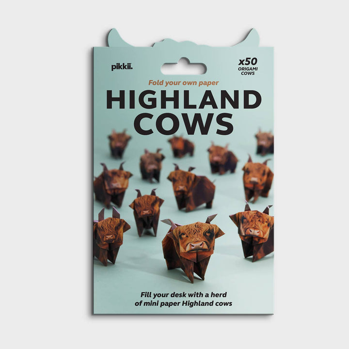 Paper Highland Cows | Origami Kit | Scottish Novelty Gift