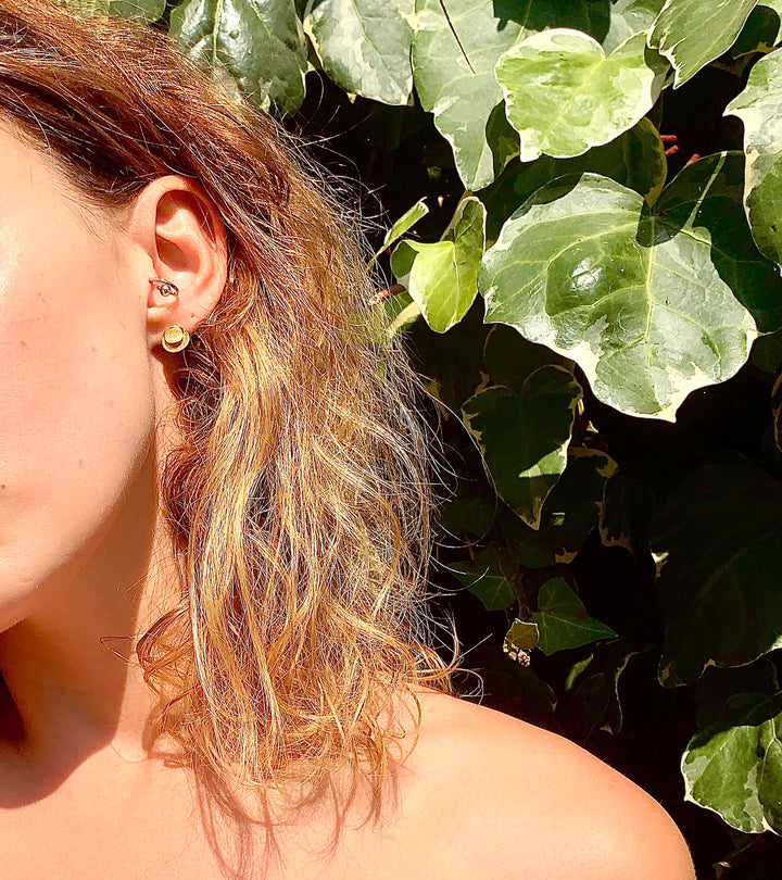 Tactile Gold Stud Earrings
