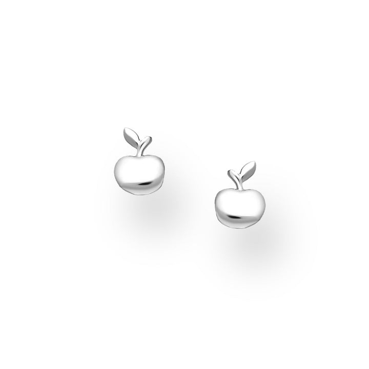 Petite Apple Sterling Silver Stud Earrings
