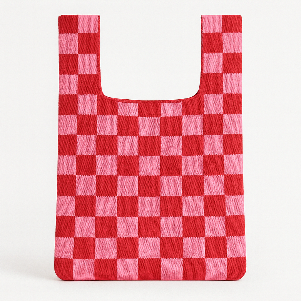 Bold Checker – Knitted bag