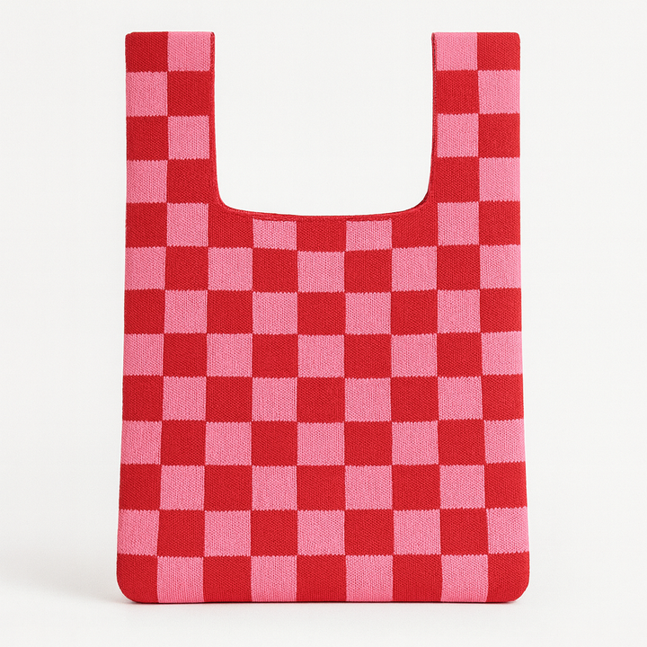 Bold Checker – Knitted bag