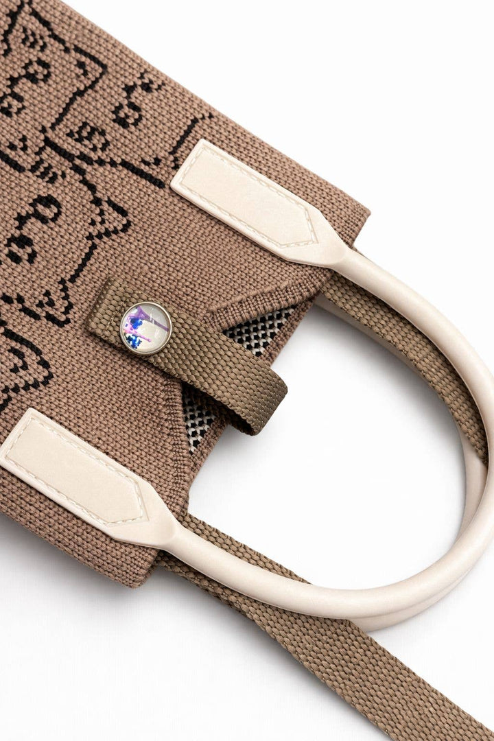 Knit Crossbody Phone Bag with Rubber Handles