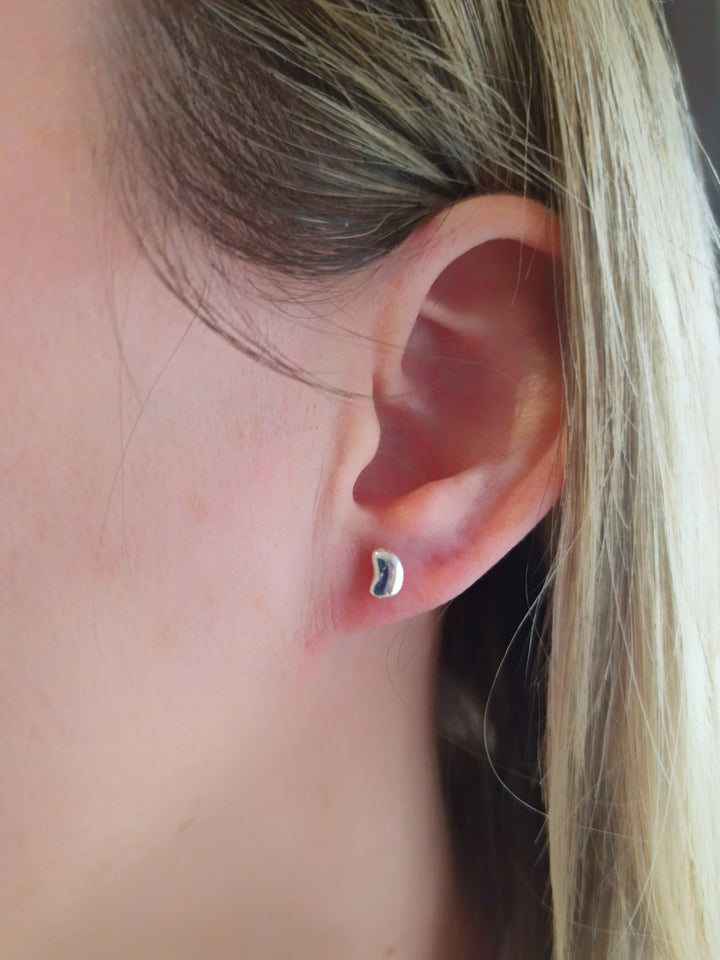 Pebble Stud Stacker Earrings Sterling Silver