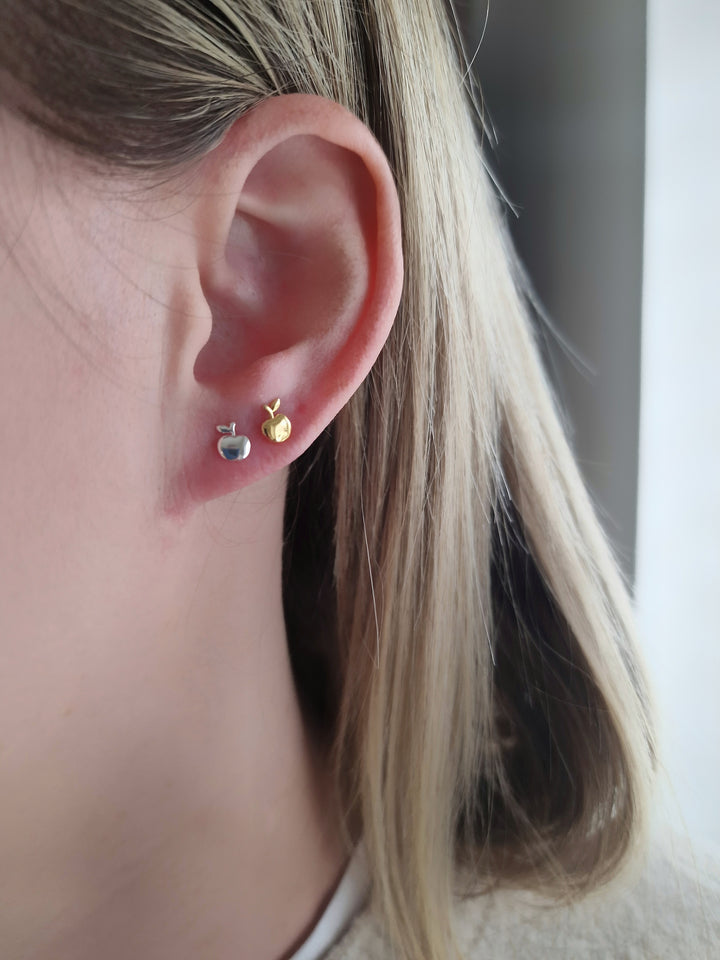 Petite Apple Gold Stud Earrings