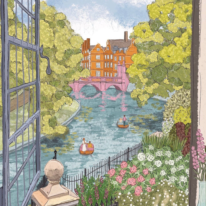 Cambridge UK Trinity Window Art Print & University Map