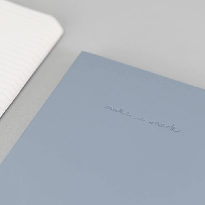 Notebook A5 Recycled Leather Lined Paper - Dusty Blue