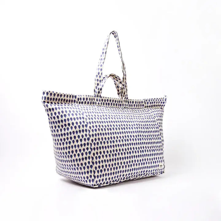 Marylebone Tote Bag in Denim Rain Indigo Cotton Canvas