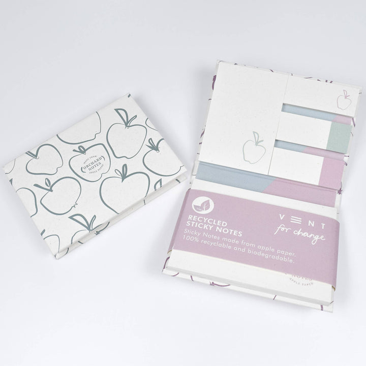 Orchard Sticky Notes Pad in Green - Organic Apple Paper