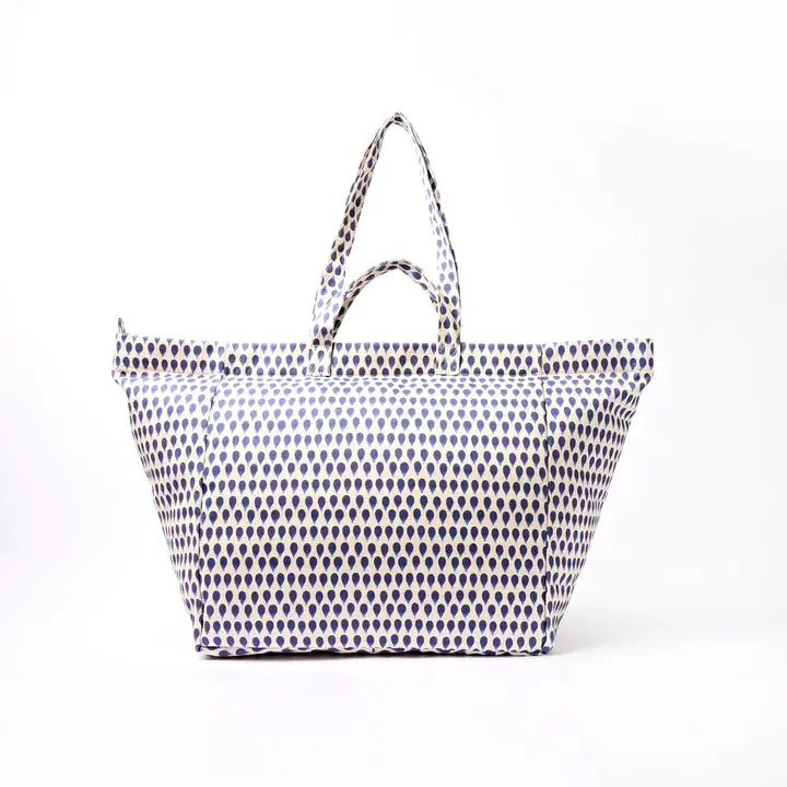 Marylebone Tote Bag in Denim Rain Indigo Cotton Canvas