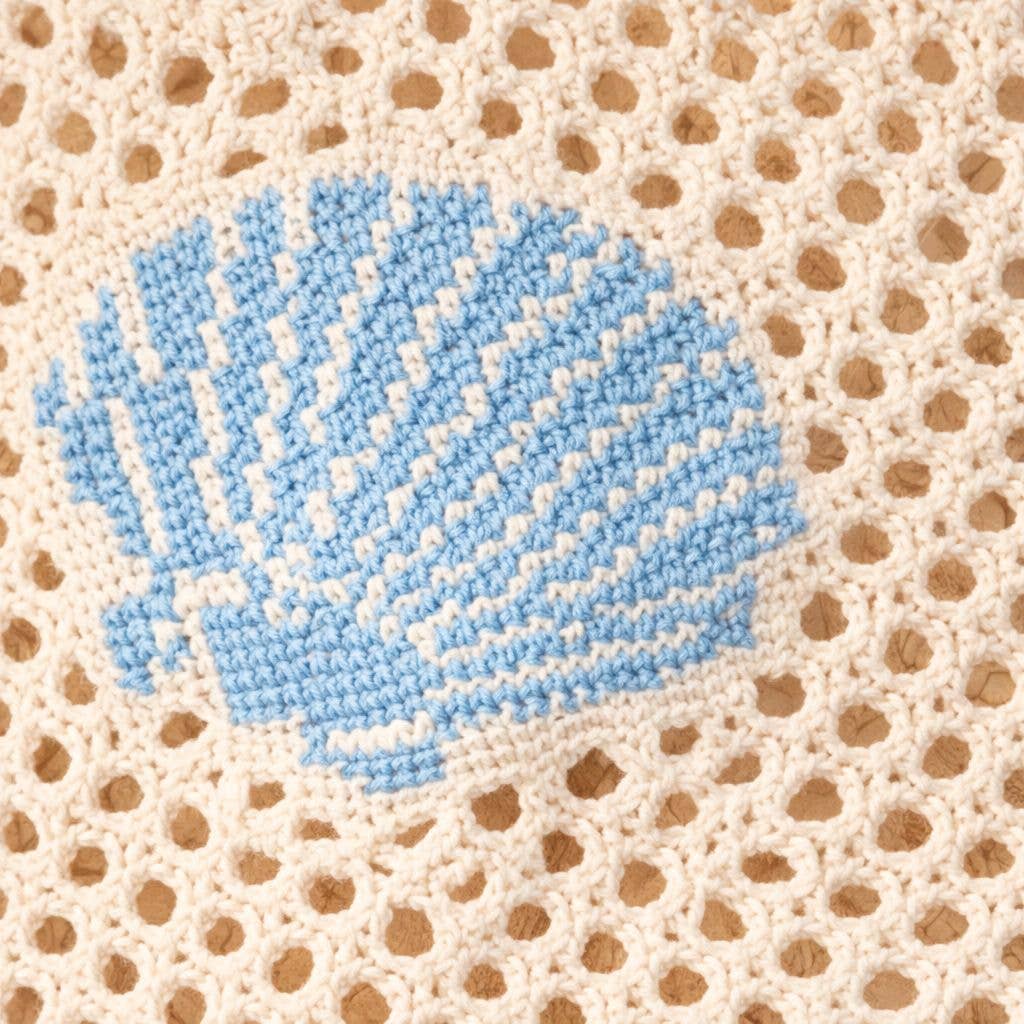 Crochet Holiday Shell Tote