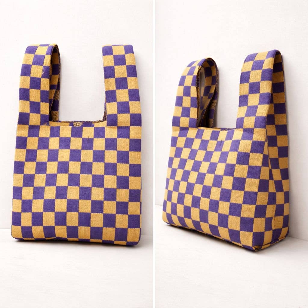 Bold Checker – Knitted bag