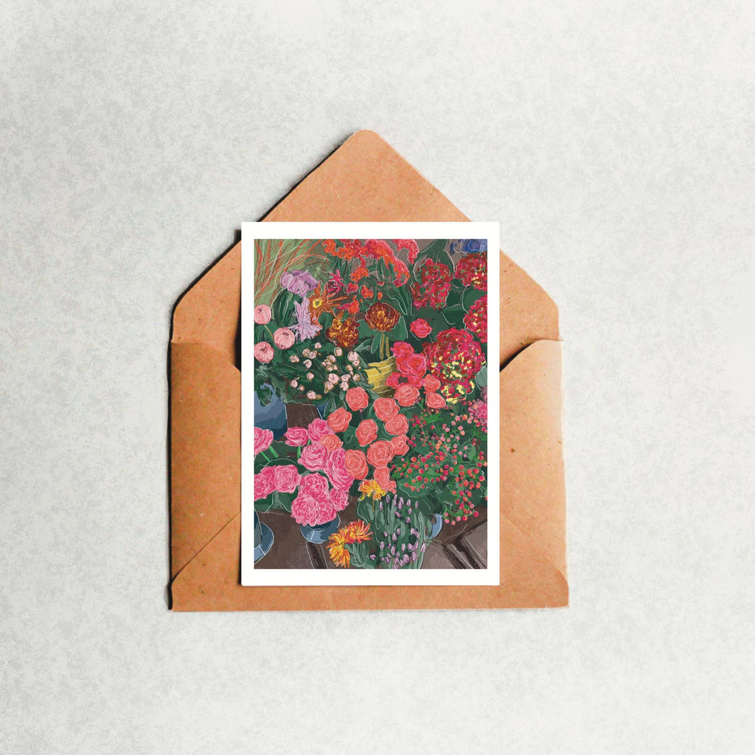 A6 Greeting Card “London Florals” London UK