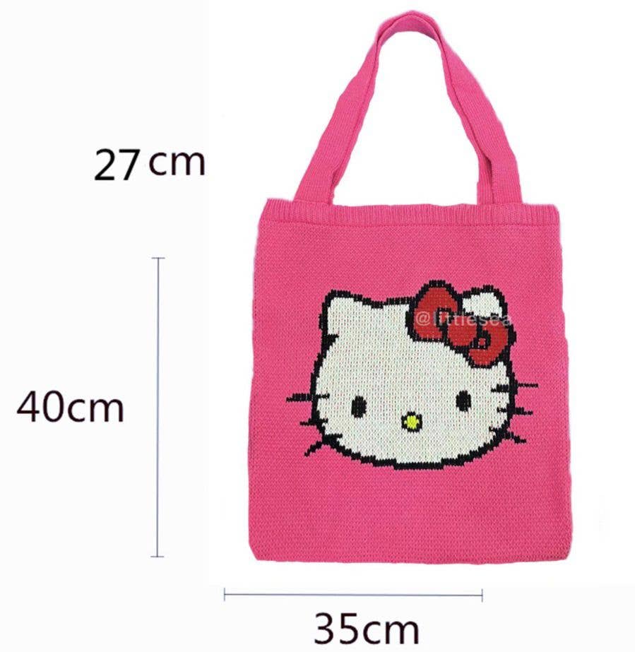 Sweet Bow Kitty Knit Shopper