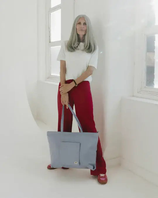 Portobello Tote Bag in Periwinkle Cotton
