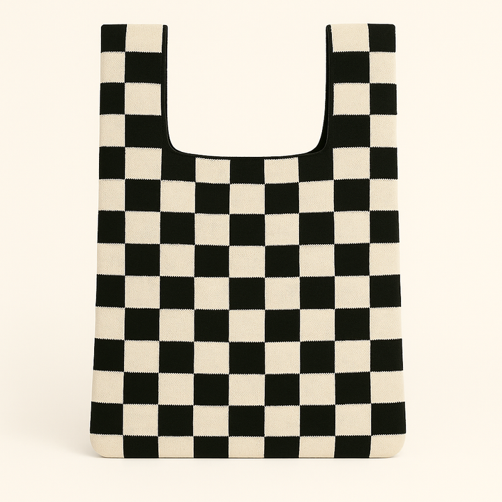 Bold Checker – Knitted bag