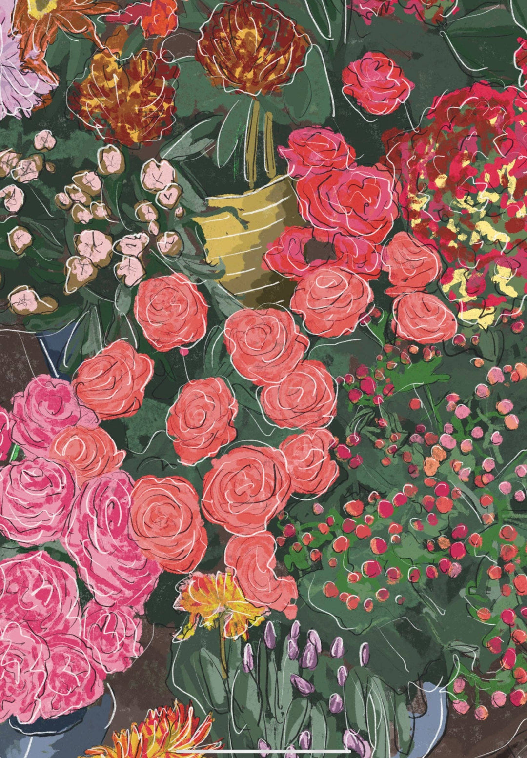 Florals London England UK Art Print “London Flower Shop”: A4