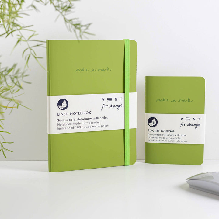 Notebook A6 Recycled Leather & Paper Journal Green