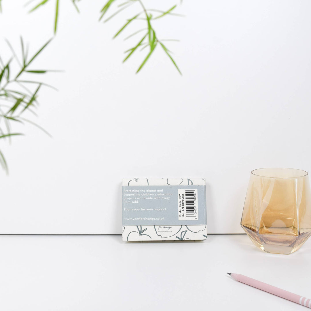 Orchard Sticky Notes Pad in Green - Organic Apple Paper