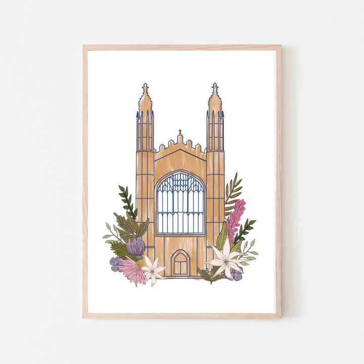 Cambridge England UK Art Print “Kings’ College Chapel”: A4