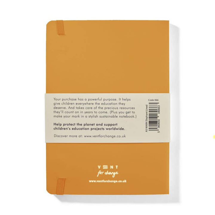 Notebook A5 Recycled Leather Lined Paper - Yellow