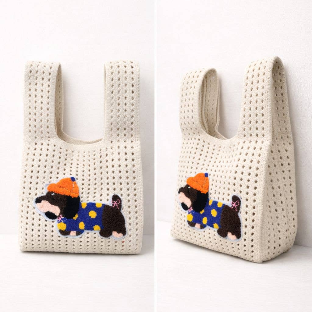 Rain Boots Puppy - Knitted bag