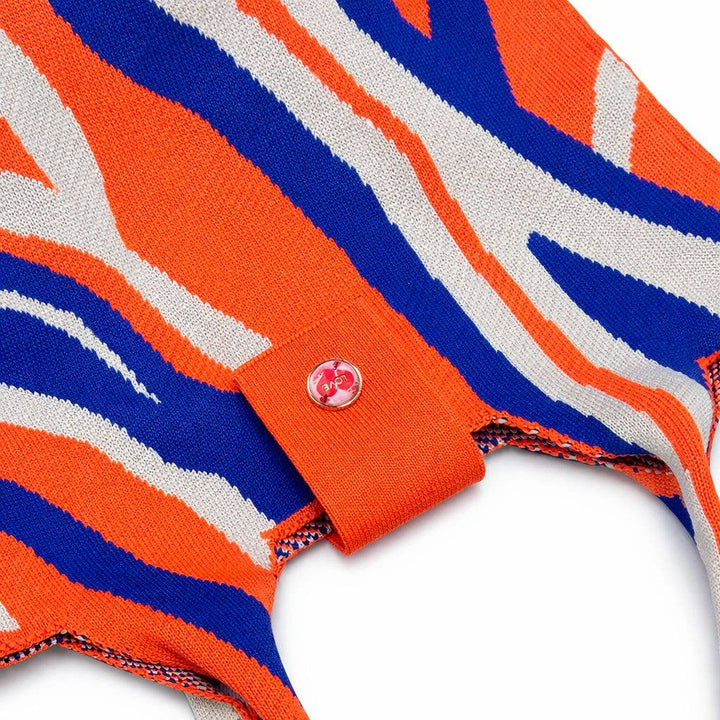 Vivid Stripe Knit Tote with Snap Closure