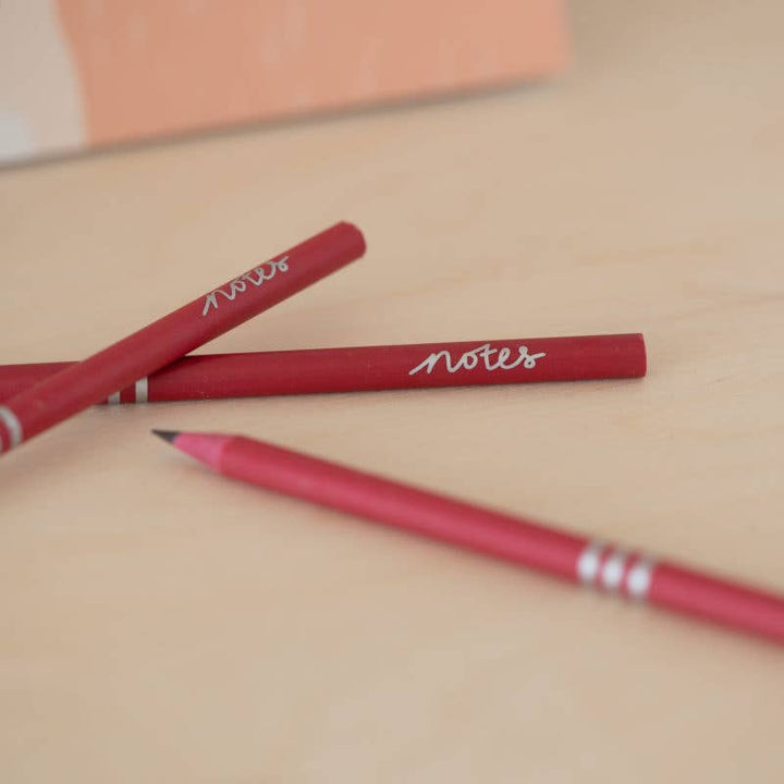 Pencils Pack of 3 recycled - Notes Coral & Geranium Pink