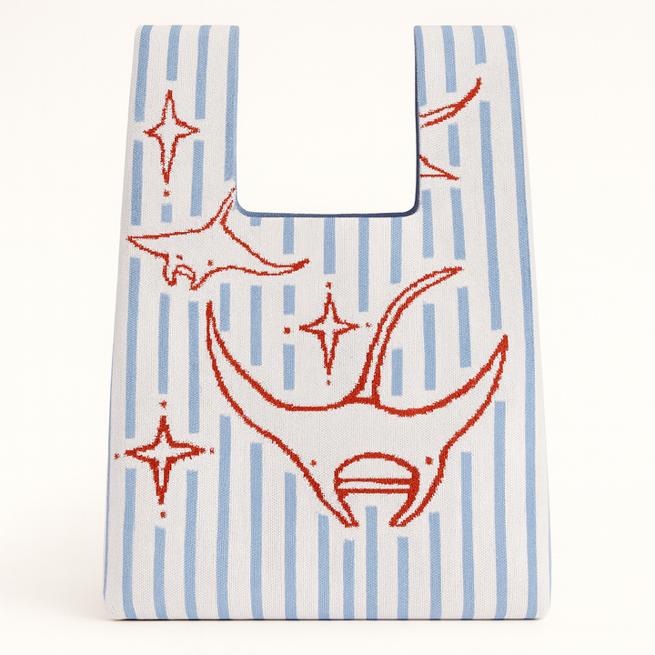 Stingray & Corals- Knitted bag