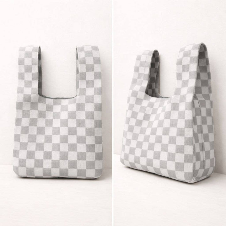 Bold Checker – Knitted bag