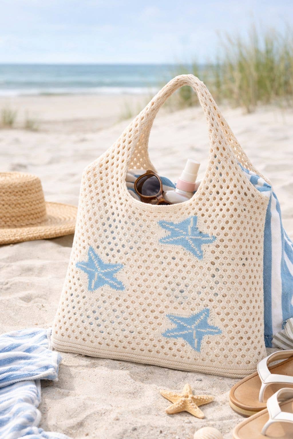 Seaside Star Knit Tote
