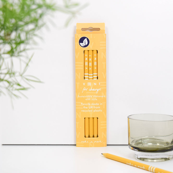 Pencils Pack of 3 recycled - Make a Mark Yellow