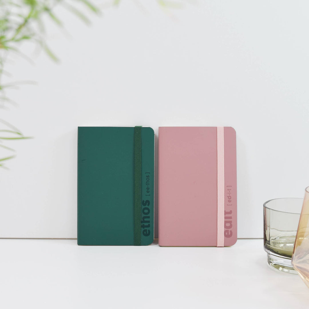 A6 recycled leather notebook - EDIT powder pink