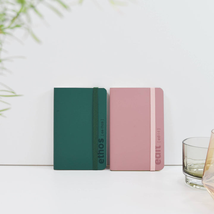 A6 recycled leather notebook - EDIT powder pink