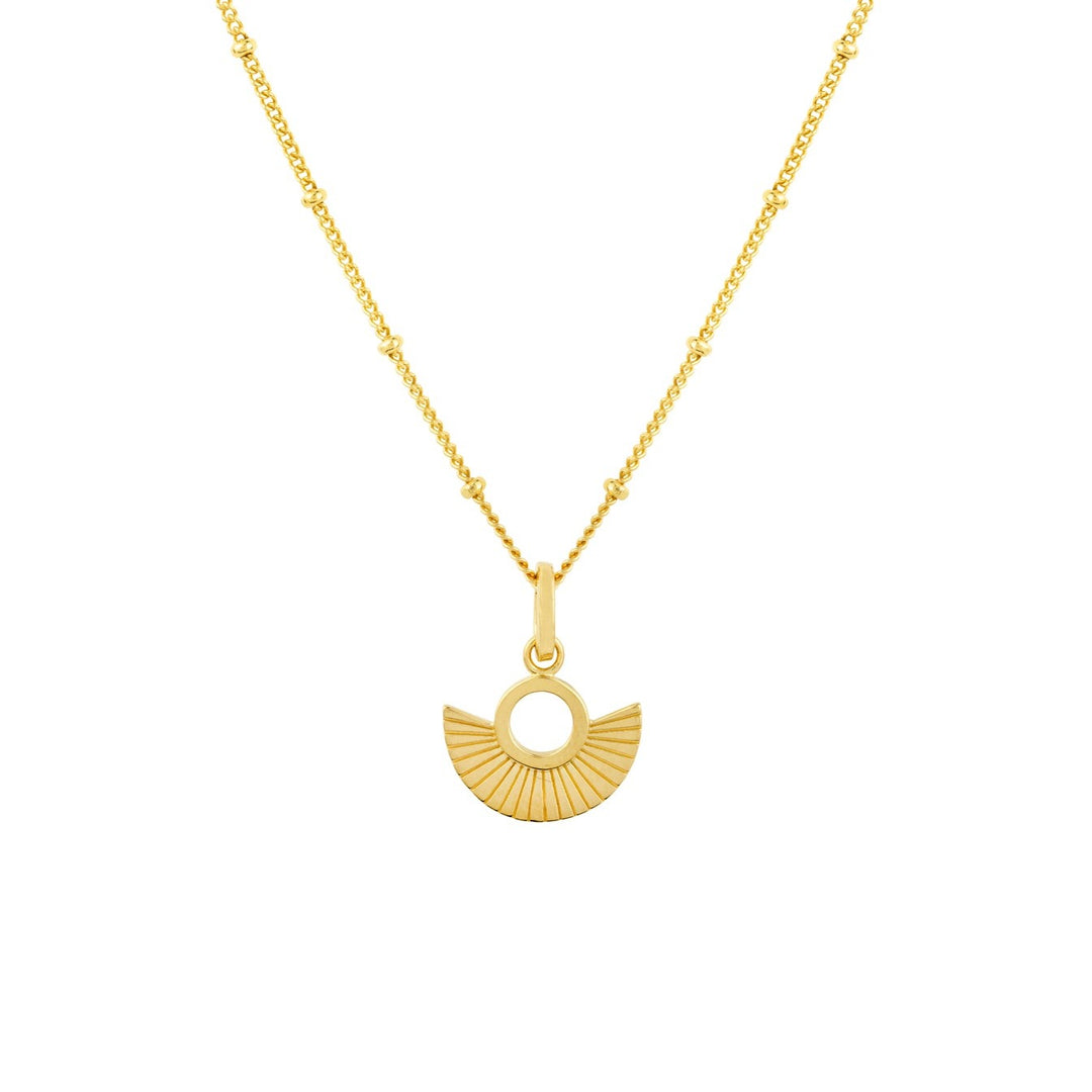 Art Deco Fan Gold Satellite Chain Necklace Vurchoo Jewellery P1090 - Vuschoo Ethical Jewellery