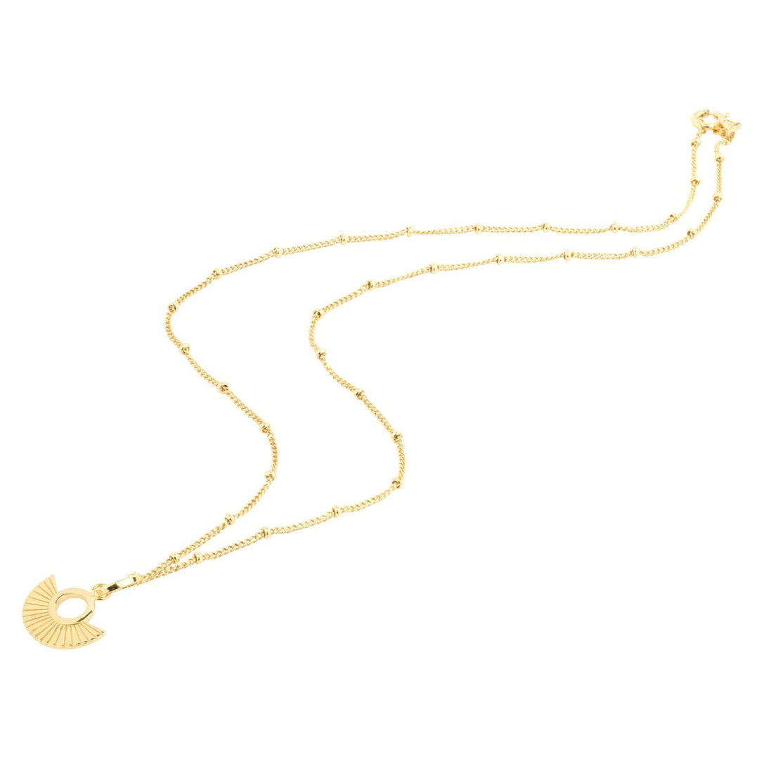 Art Deco Fan Gold Satellite Chain Necklace Vurchoo Jewellery P1090 - Vuschoo Ethical Jewellery