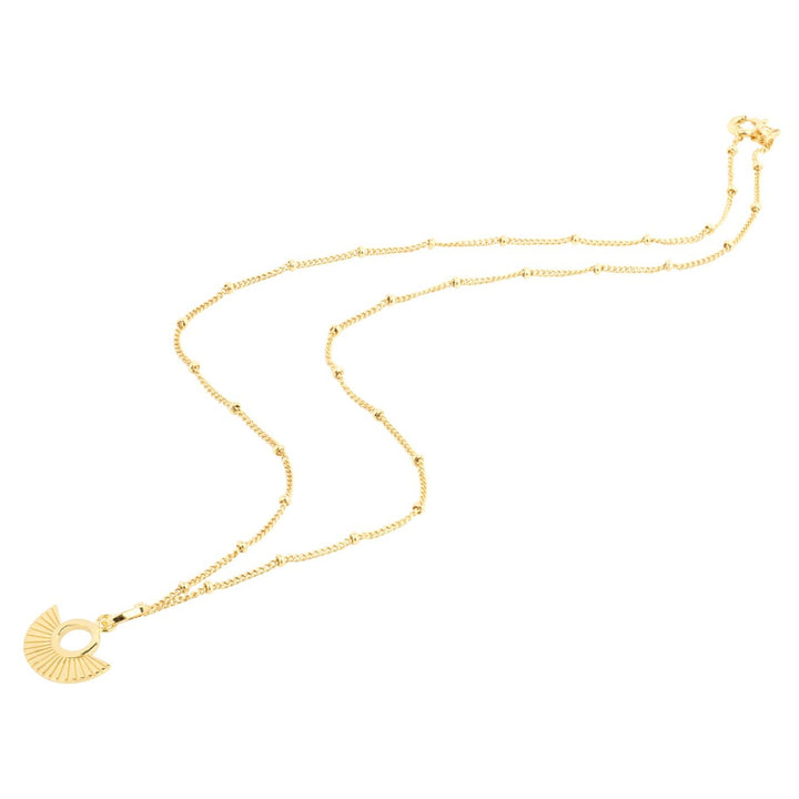 Art Deco Fan Gold Satellite Chain Necklace Vurchoo Jewellery P1090 - Vuschoo Ethical Jewellery
