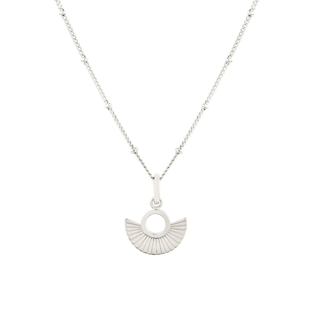 Art Deco Fan Silver Chain Necklace Vurchoo Jewellery P1106