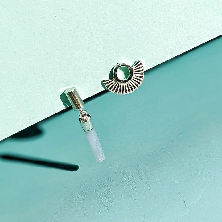Art Deco Fan Sterling Silver Stud Earrings - Vurchoo Ethical Jewellery